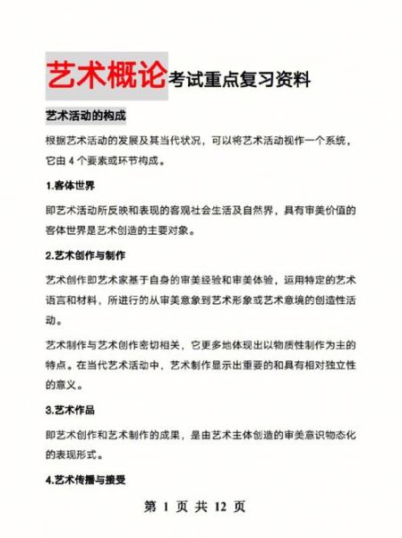 艺术概论考试重点_如何高效备考